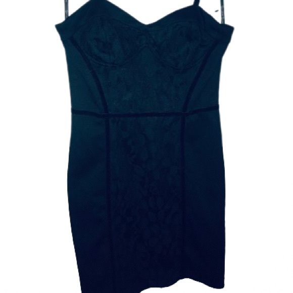 🖤 New 5 / 6 Jessica Simpson Little Black Corset Dress Mini Short Lace & Velvet - Picture 8 of 10